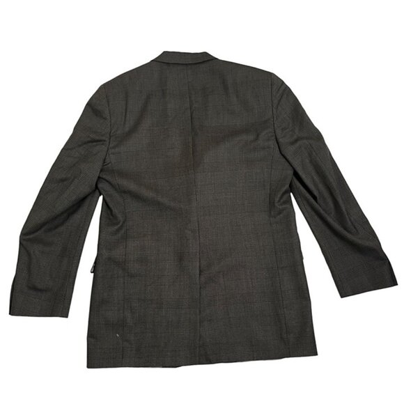 Hart Schaffner Marx men's Sport coat 44L gray brown plaid 2 button - Picture 2 of 8